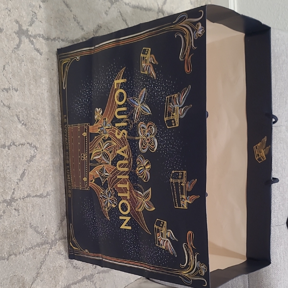 Louis Vuitton XL Black and Gold Artistic Shopping Bag